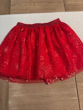 Cat & Jack Red Sparkle Firework Tulle Skirt